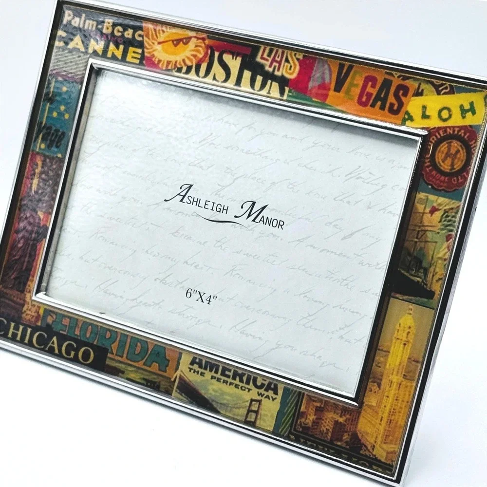 Ashleigh Manor Travel Collage Picture Frame Americana Retro Wanderlust‎ Vegas